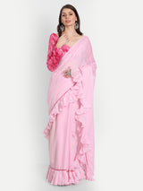 Baby Pink Frill Saree