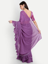 Purple Frill Saree