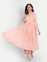 Peach Anarkali Set