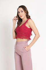 Pink Crochet Handmade Blouse/ Top