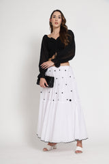 Black Rose Hand Embroidery Skirt