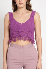 Purple crochet handmade blouse/top