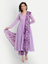 Lavender Anarkali Set