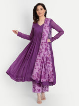 Purple Anarkali Set