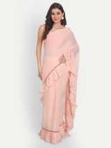 Peach Frill Saree