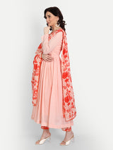 Peach Anarkali Set