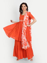 Orange Sharara Set