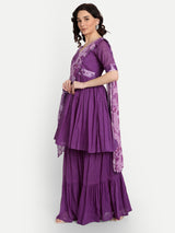 Purple Sharara Set