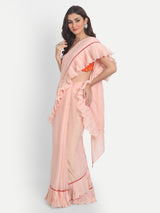 Peach Frill Saree