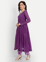 Purple Anarkali Set