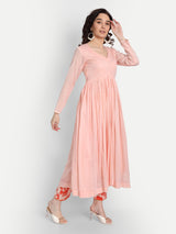 Peach Anarkali Set