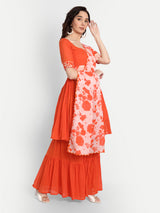 Orange Sharara Set