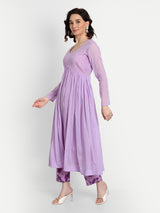 Lavender Anarkali Set