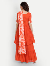 Orange Sharara Set