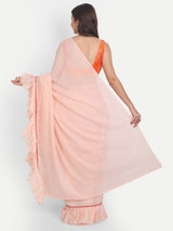 Peach Frill Saree