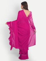 Pink Frill Saree