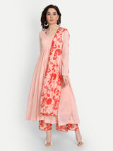 Peach Anarkali Set