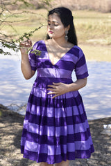 Purple Fit and Flare Dress