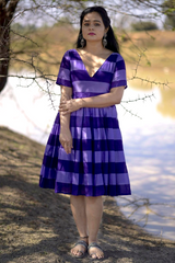 Purple Fit and Flare Dress