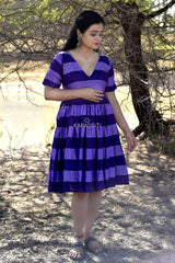 Purple Fit and Flare Dress