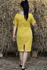 Yellow Pencil Fit Dress