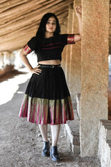 Black Zari Border Skirt